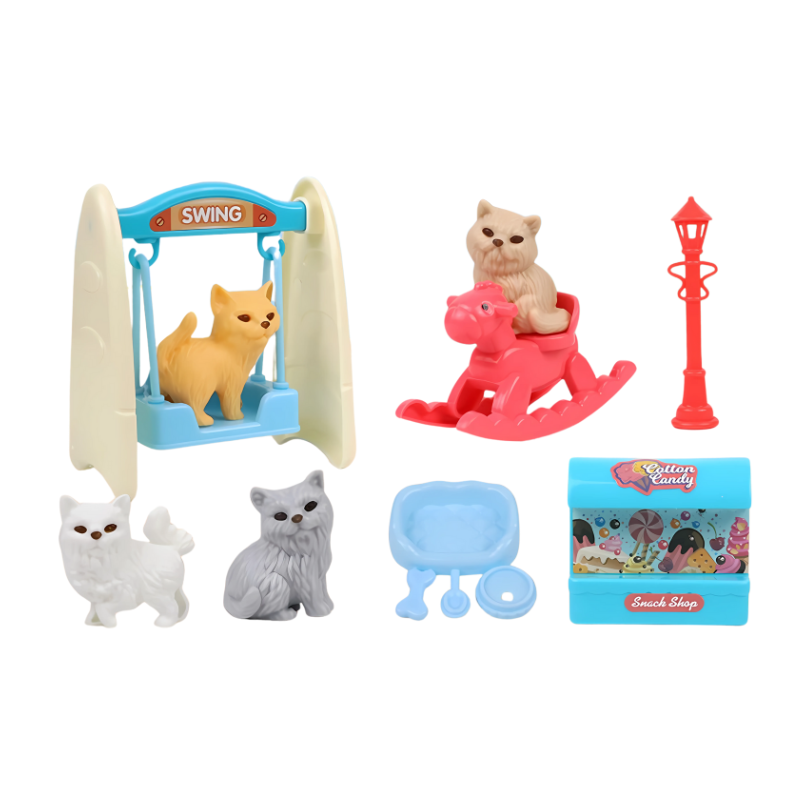 Gift for kids: a pet animal figurine set promoting imaginative and educational role-playing skills.