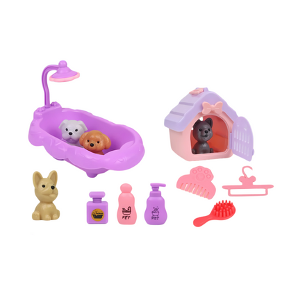 Kids' imagination toy: an animal play set with pet figures, fostering creative and educational fun.