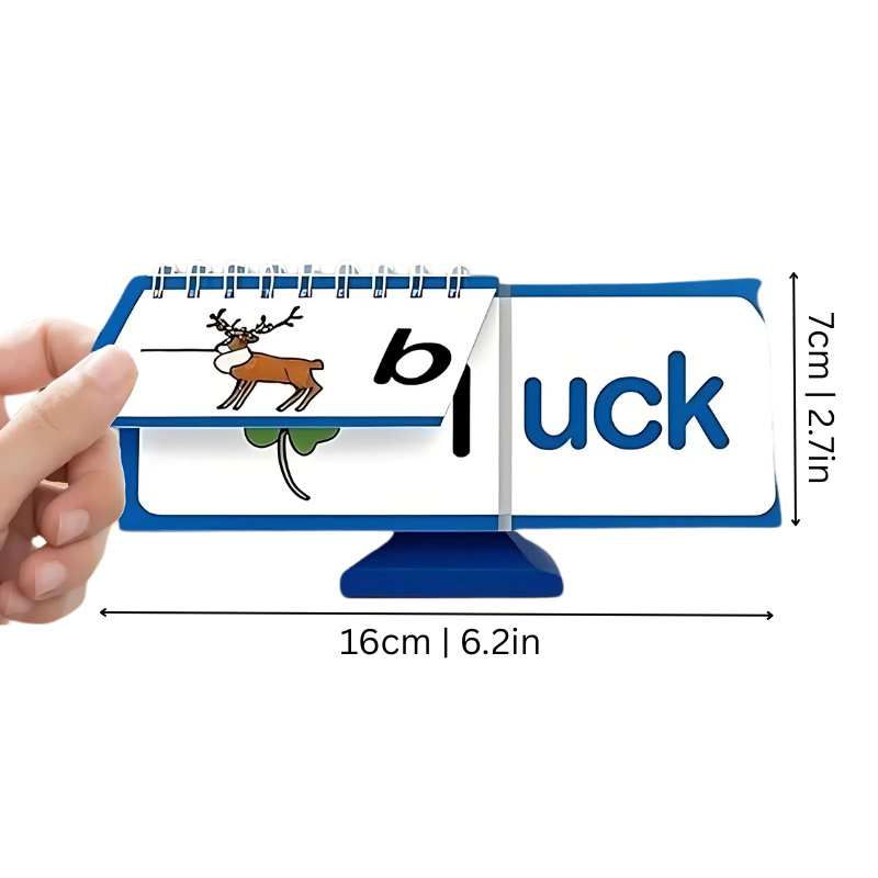 Phonics flip book set for kids, kindergarten learning aid to develop reading skills