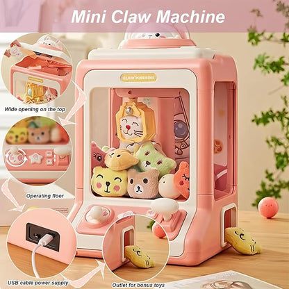 Interactive electronic mini claw machine game for children, enhancing skill building