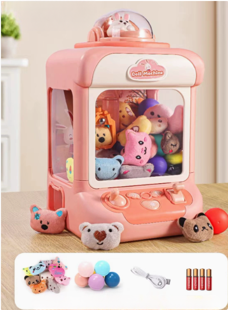 Portable children's claw machine with bright lights and fun sounds, a perfect gift idea
