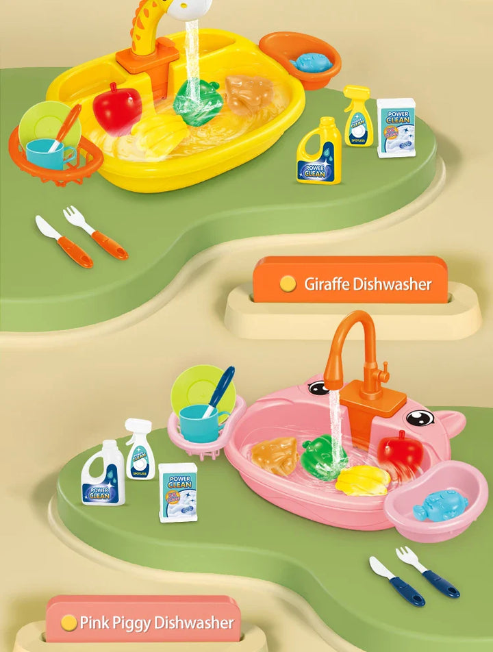 Baby toy kitchen sink with running water, perfect for toddler activity and imaginative play