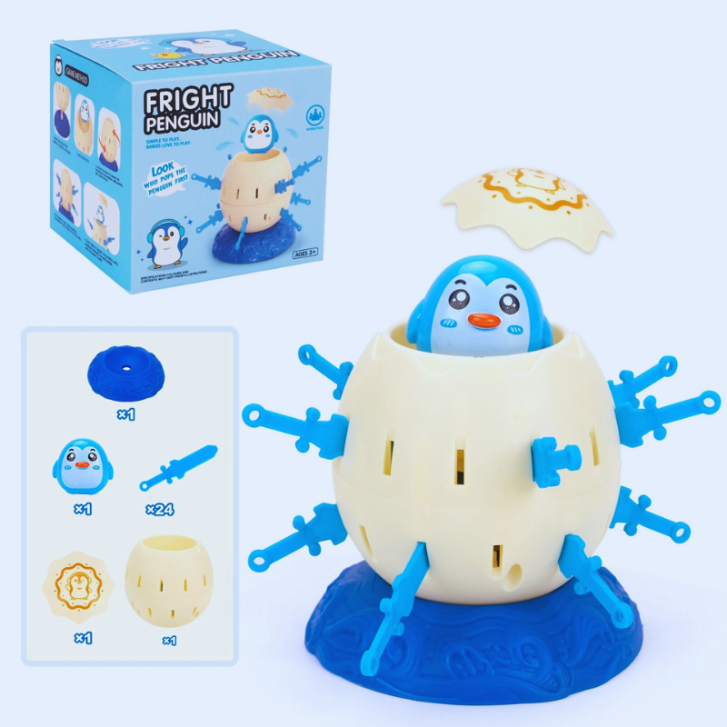 Kids playing an interactive pop-up animal party game, laughing and engaging in social play.