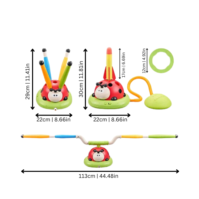 BuzzPlay interactive game set for kids, featuring colorful components for outdoor play & skill development.