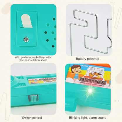 Close-up of a child interacting with an educational spiral strategy game.