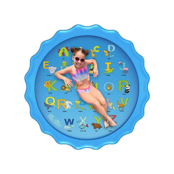 Close-up of the durable PVC material of an inflatable splash play mat, perfect for baby outdoor fun