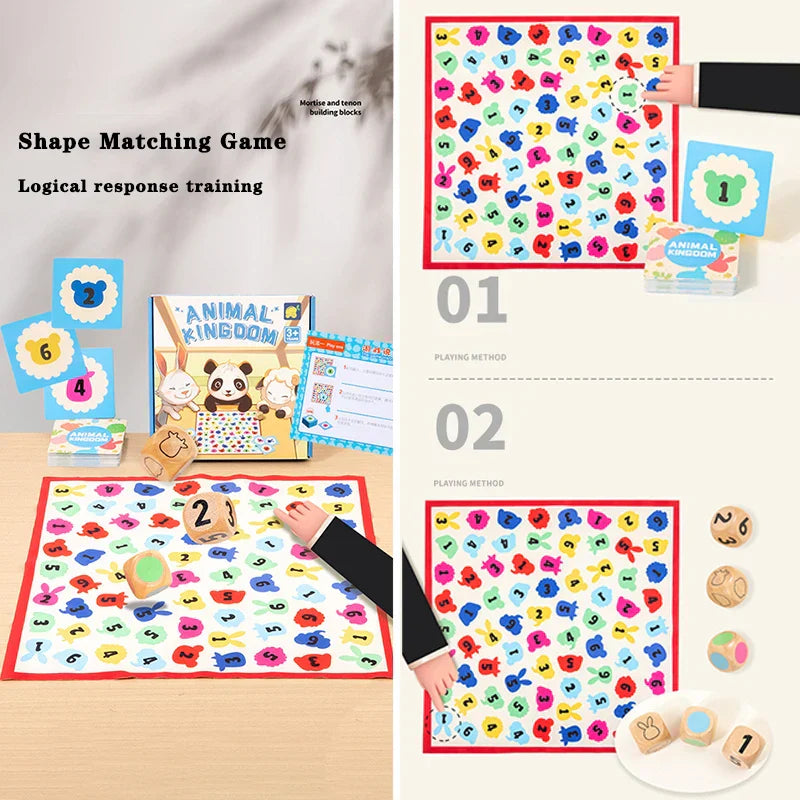 Child concentrating on LogicLand interactive learning toy, solving a math and shape challenge
