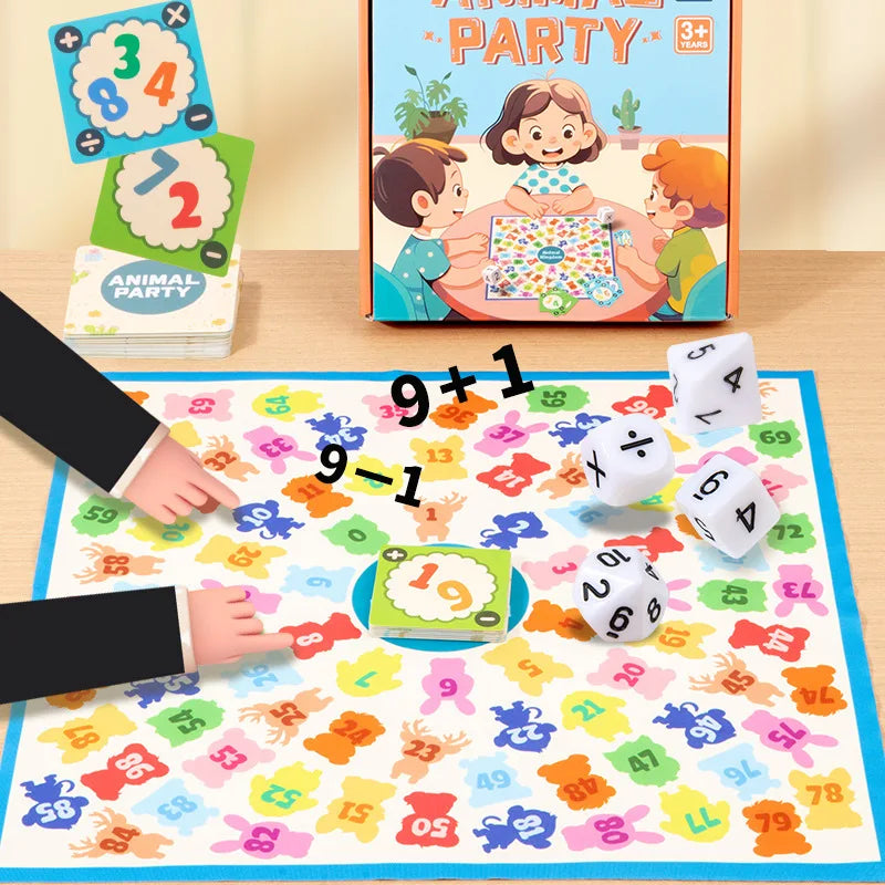 Full set of LogicLand Educational Math & Shape Game components, including cards and geometric blocks