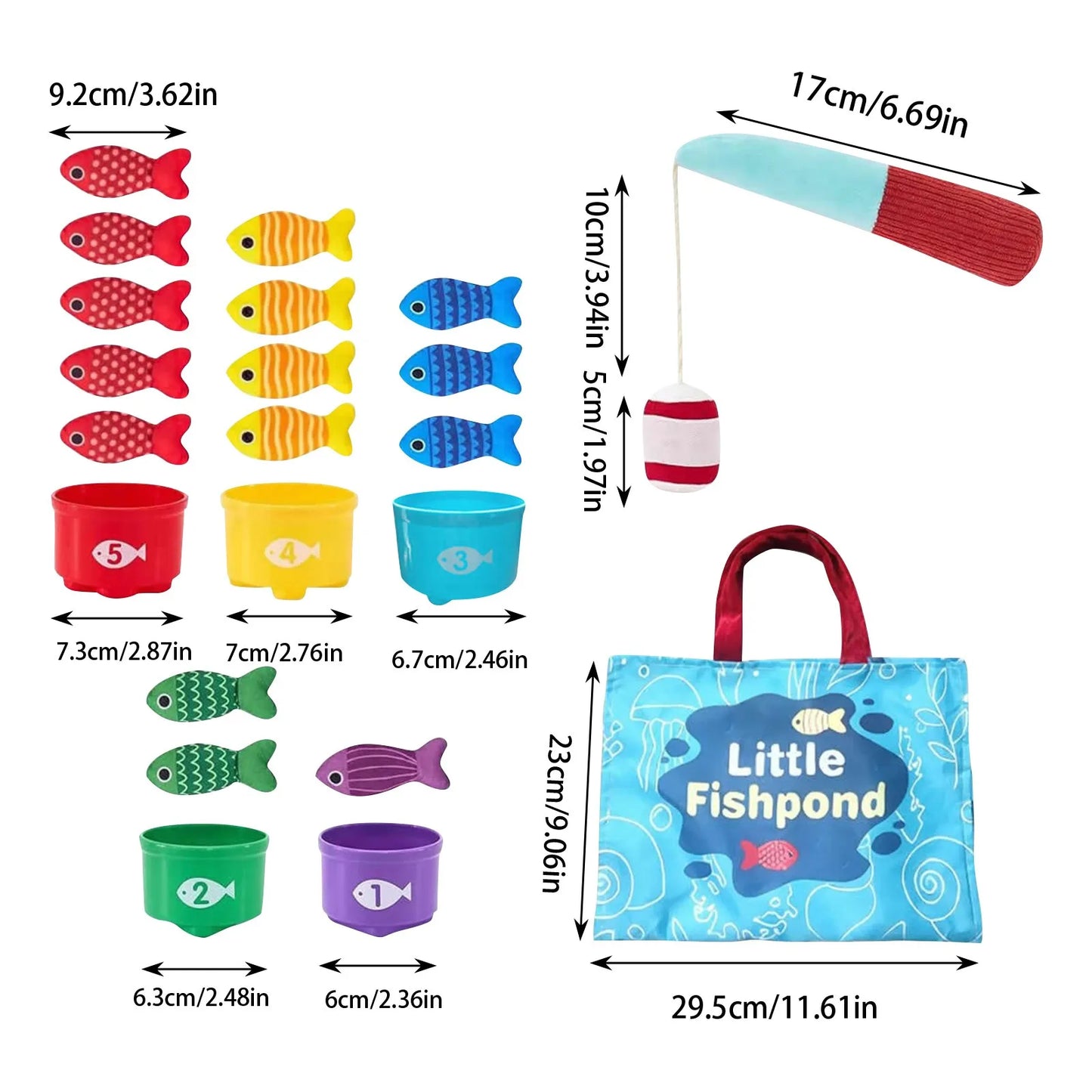 Close-up of child's hand catching a fish with magnetic rod, engaging in a developmental and fun kids game activity