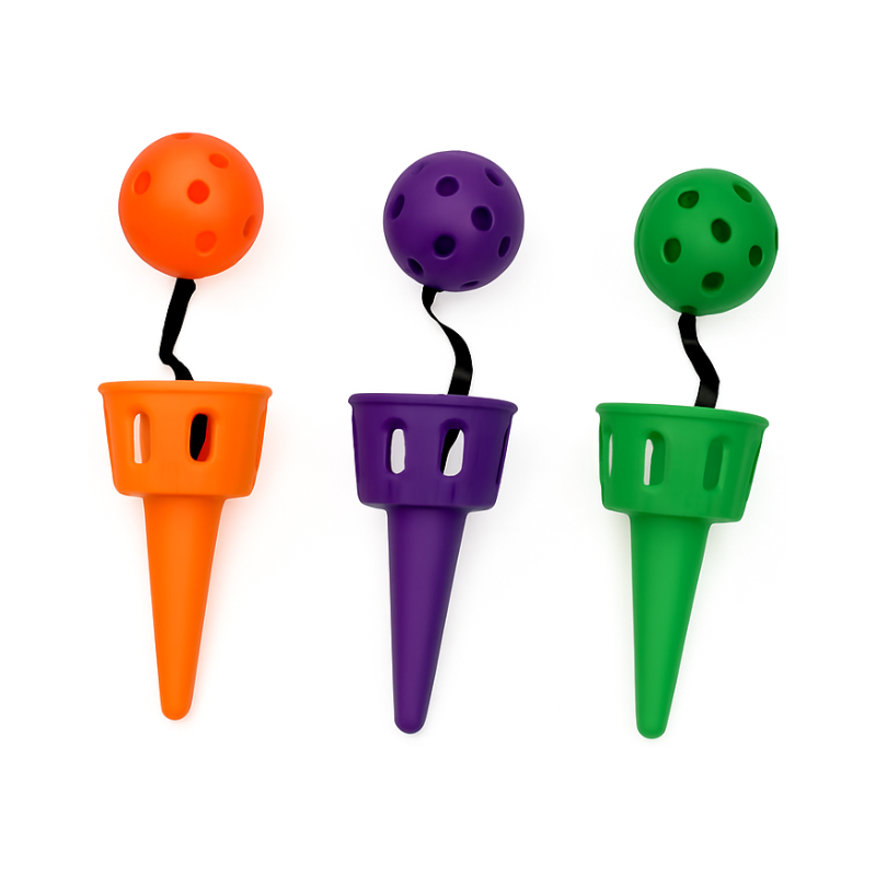 Full Kids' Outdoor Toss and Catch game set including two red paddles and one yellow ball for active play