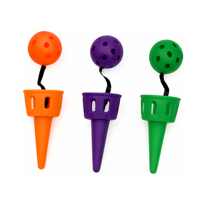 Full Kids' Outdoor Toss and Catch game set including two red paddles and one yellow ball for active play