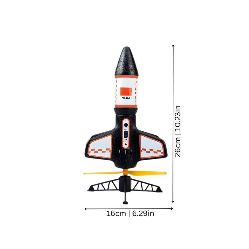 Electric rocket toy with LED & parachute, perfect gift for kids (red) for outdoor play and educational activities