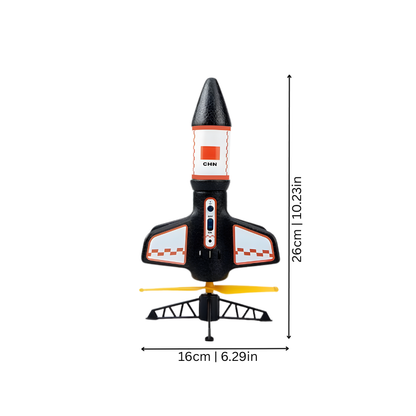 Electric rocket toy with LED & parachute, perfect gift for kids (red) for outdoor play and educational activities