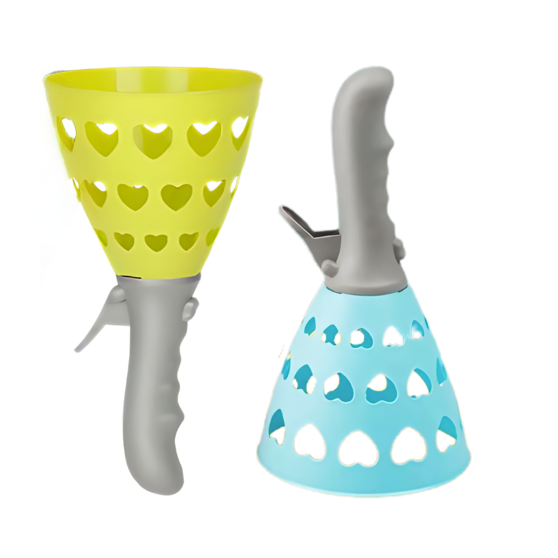 Children laughing while playing with a green & blue Pop & Catch ball game, perfect outdoor toy