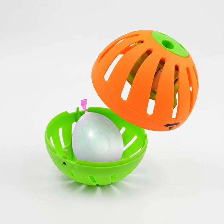 Children laughing and enjoying a suspenseful water balloon splash game without batteries.