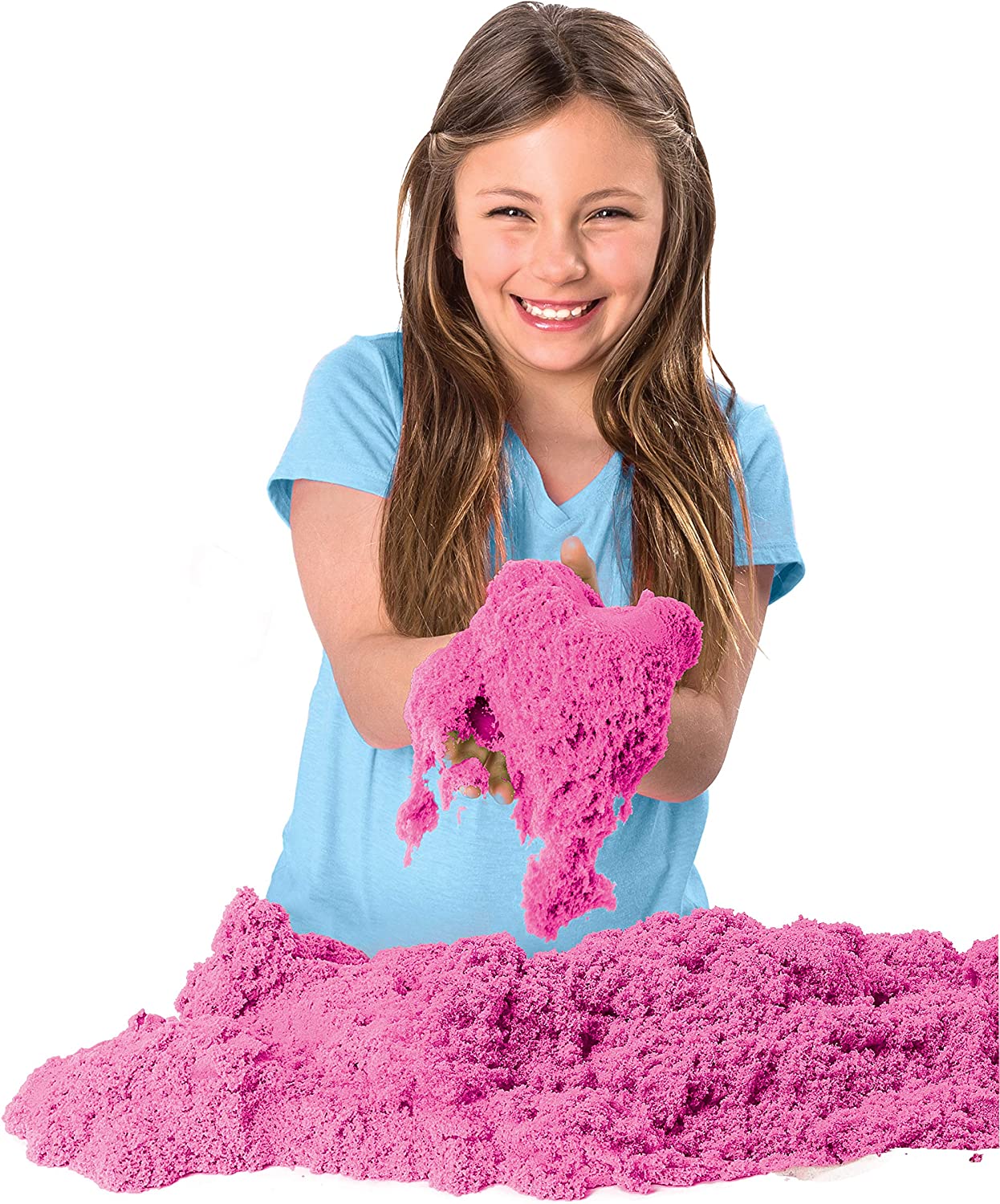 Educational bath toy featuring kinetic sand for hands-on sensory exploration and motor skill development.