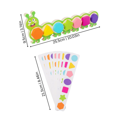Magnetic Caterpillar Puzzle Toy: preschool learning game with shape sorting and color recognition for children.