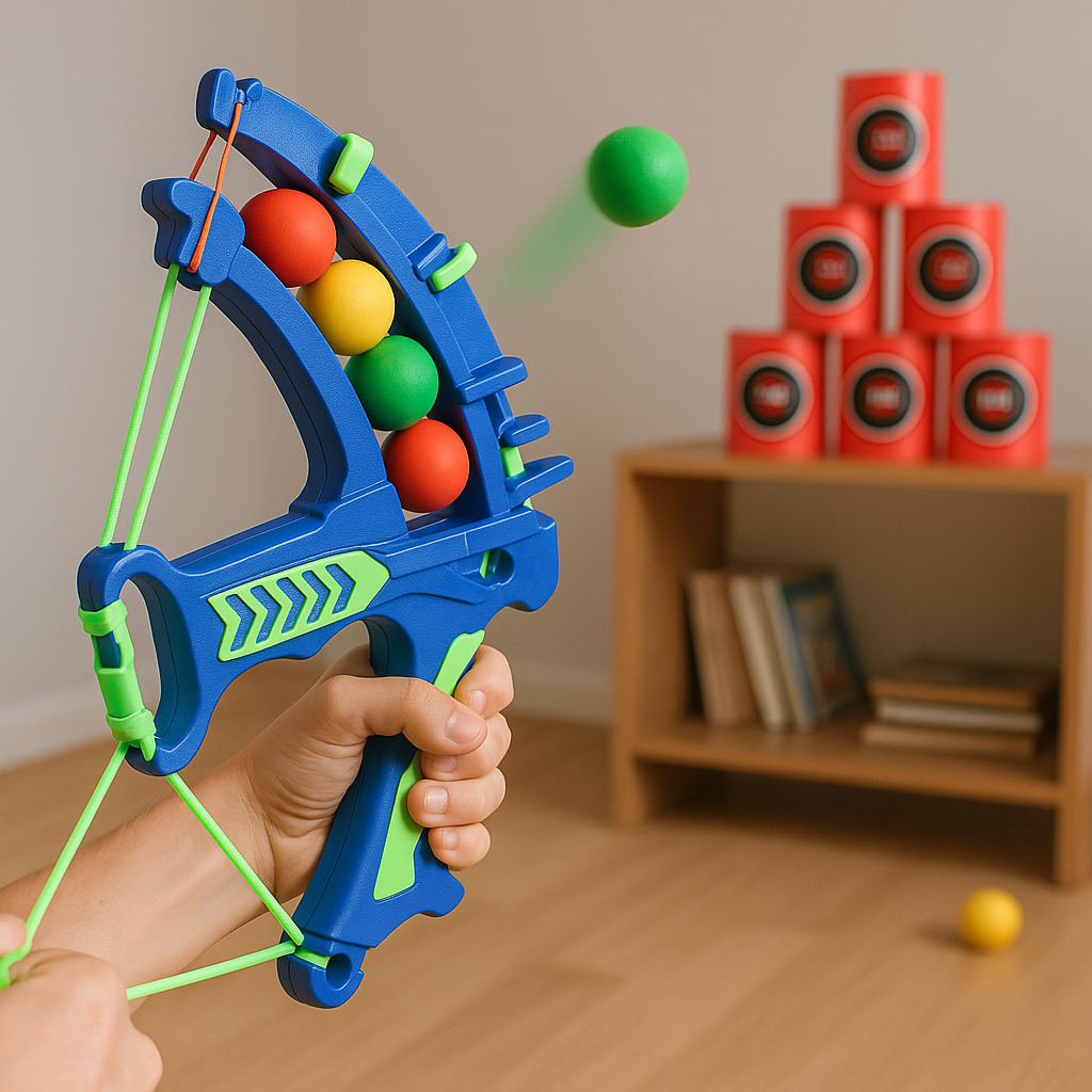 Kids playing with Dinosaur Target Blaster Dart Set for outdoor fun and hand-eye coordination
