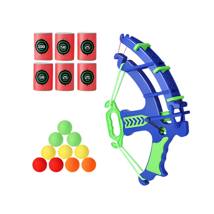 Children aiming a dinosaur target blaster, promoting motor skills development in play