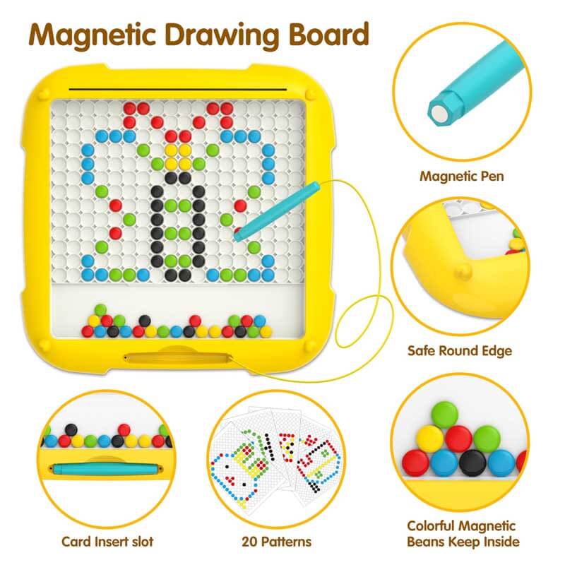 Toddler engaged with educational magnetic number maze, learning counting & colors