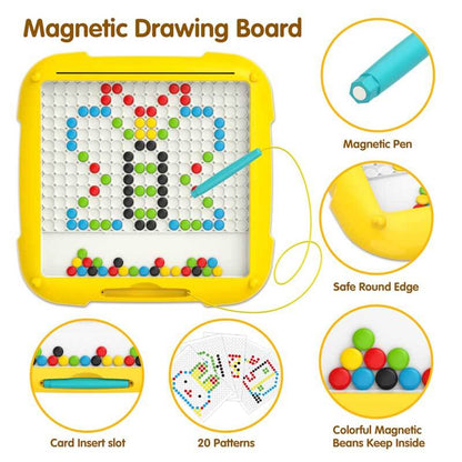 Toddler engaged with educational magnetic number maze, learning counting & colors