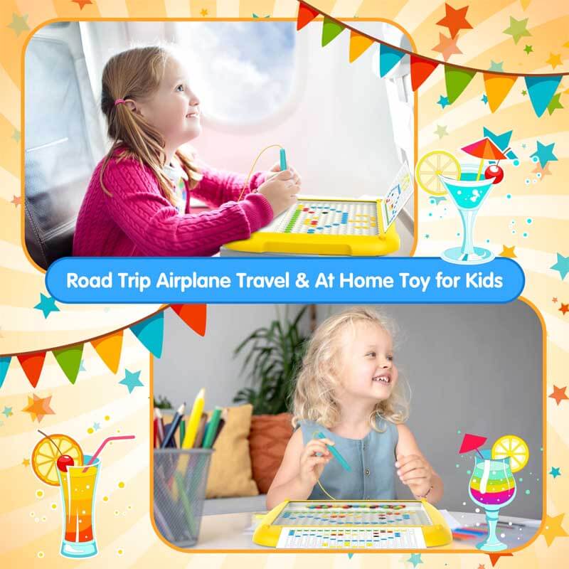 Kids learning magnetic maze board, a fun educational activity for fine motor skill development
