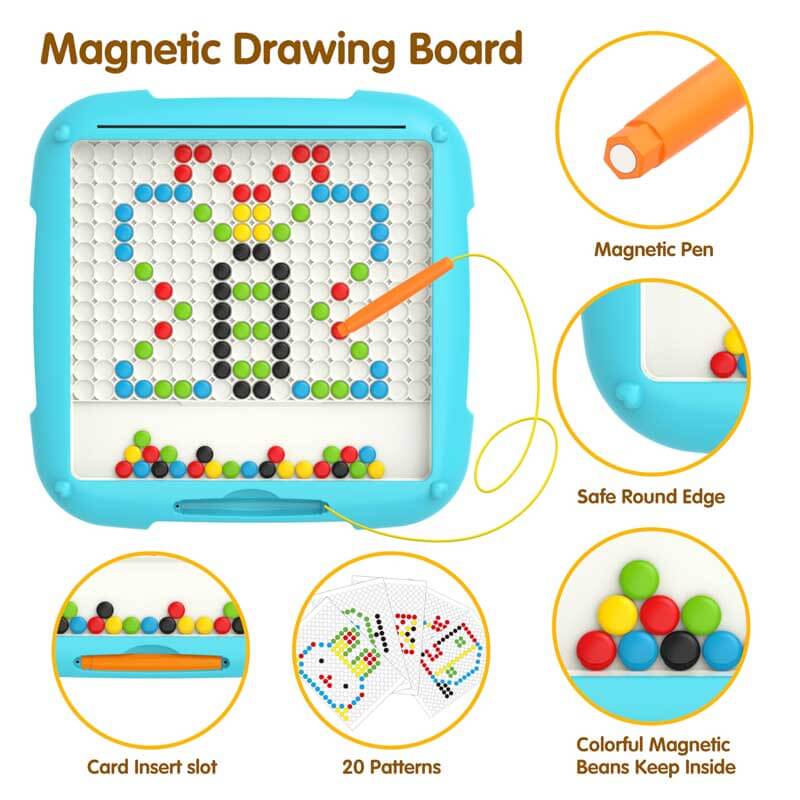 Full view of magnetic color & number maze activity toy, ideal for preschool learning