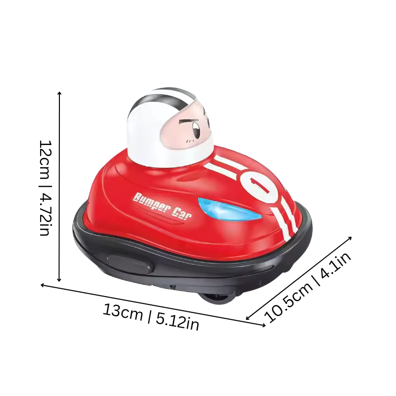 Close-up of red and blue remote control bumper cars, fun battle game for kids, interactive toy.