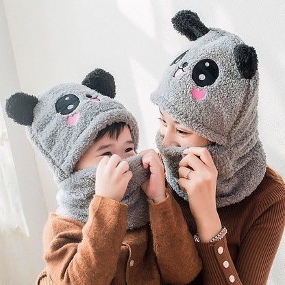 Cute animal hooded scarf hat, providing warmth and style for baby winter accessories