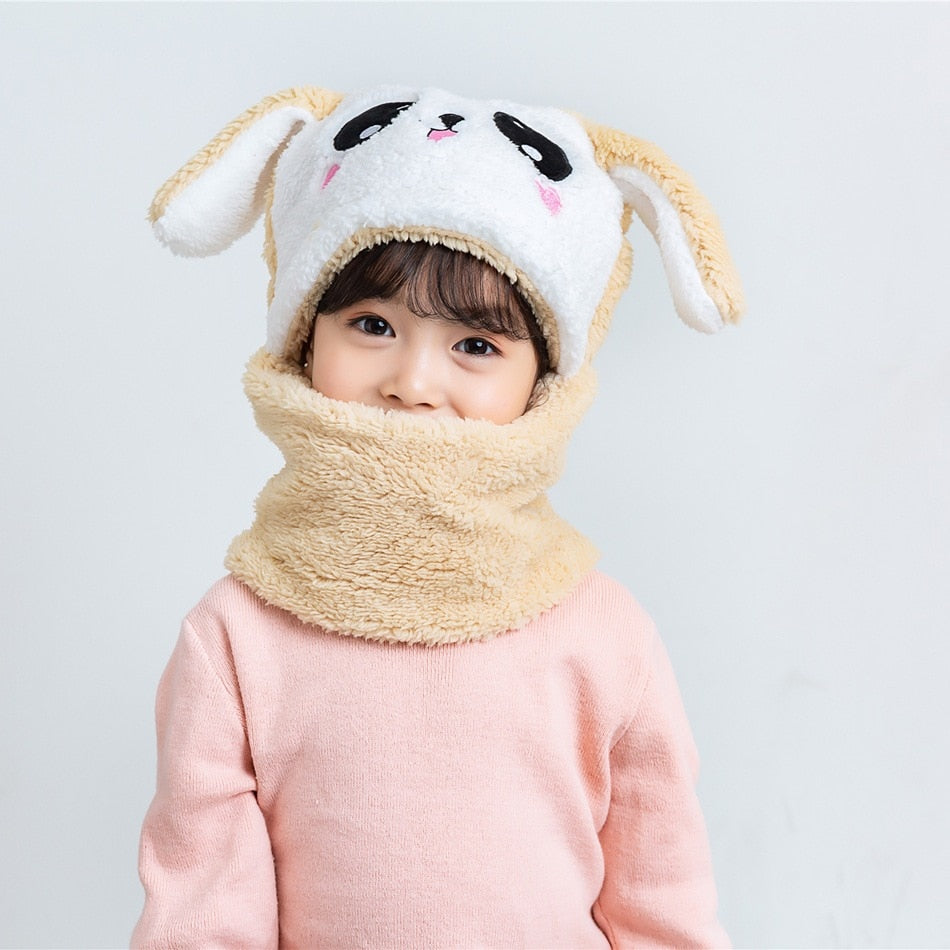 Stylish kids' hooded scarf hat, featuring a fun animal design for ultimate warmth and comfort