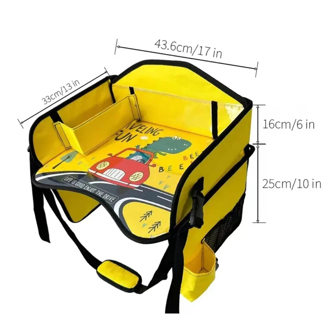 Road trip essential car seat travel tray, organized storage for kids' toys and snacks