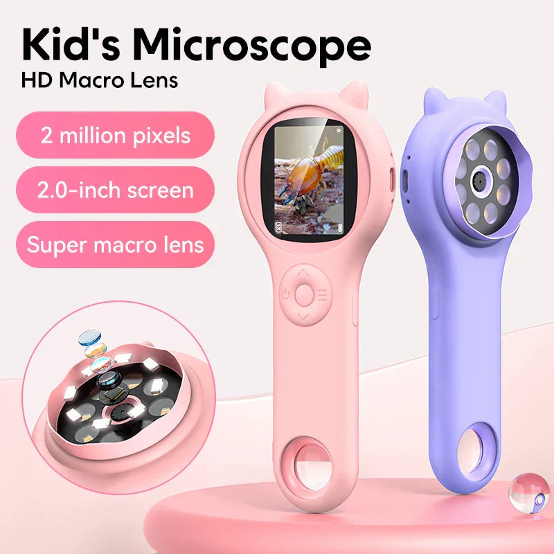 Kids portable digital microscope for science exploration, enhancing children's learning and discovery.