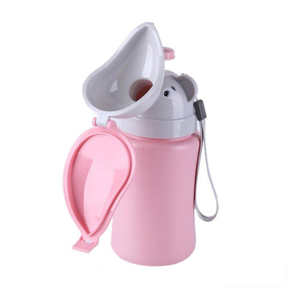 Small kids travel potty, bright color, designed for easy grip and spill prevention for young users