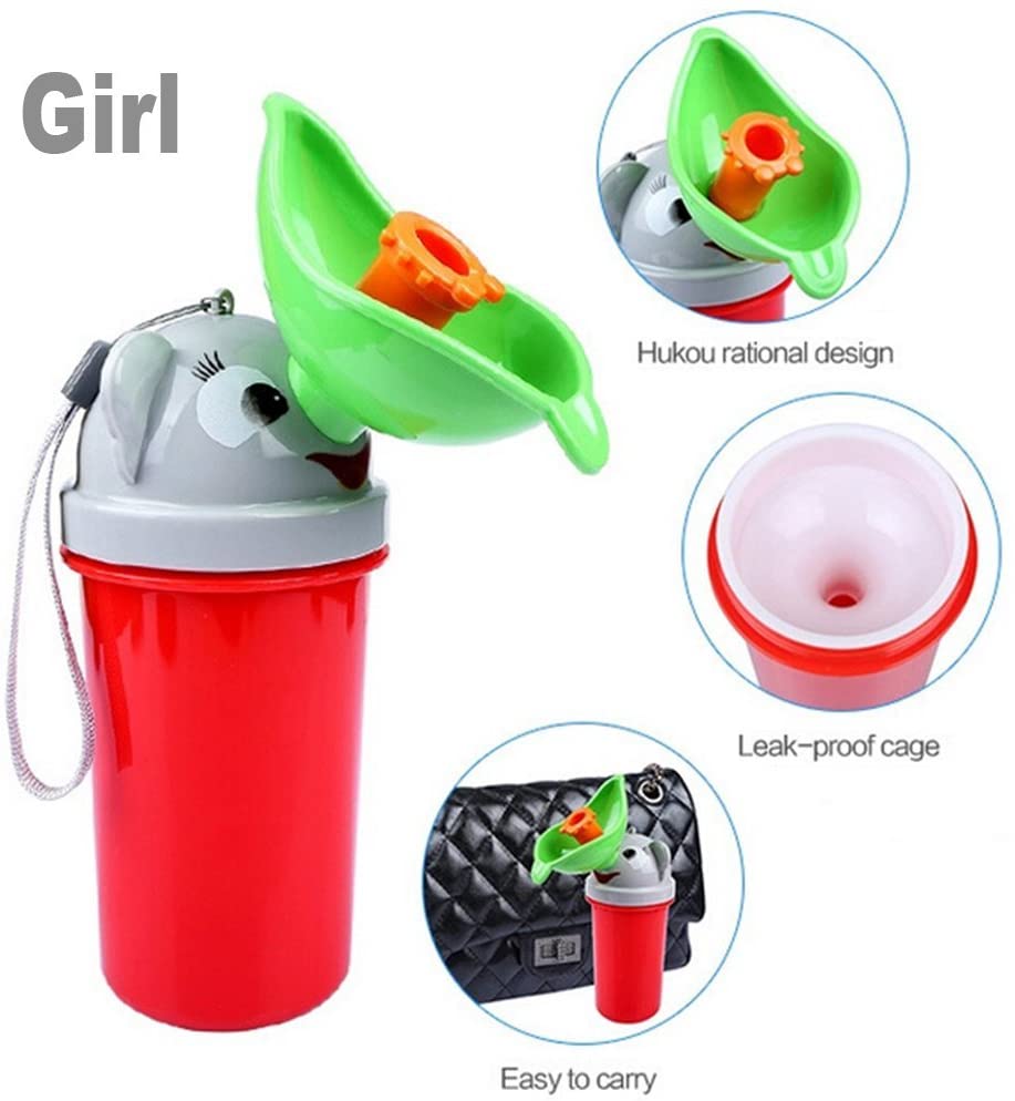 Portable children's urinal, ergonomic design for comfort, perfect for potty training & road trips