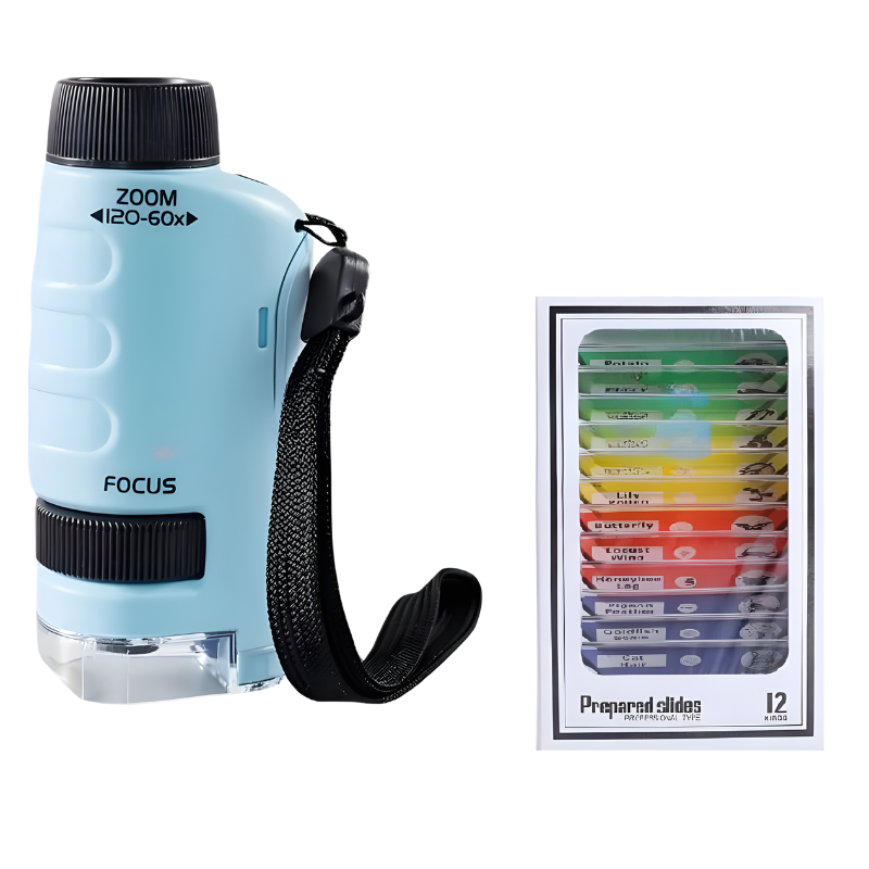 Portable kids' microscope with LED illumination, perfect for science exploration and discovery