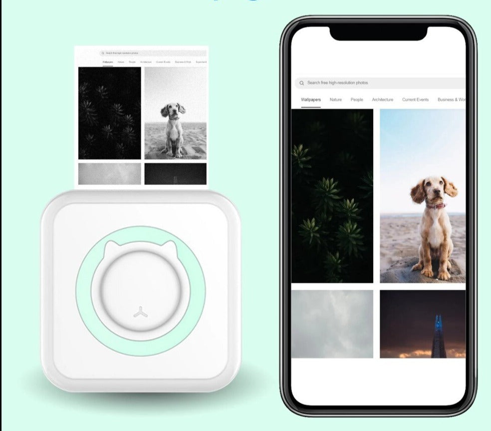 Close-up of a kids instant camera & printer combo, showcasing its compact, child-friendly design.