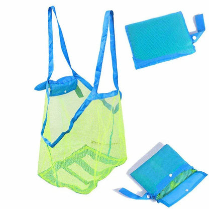 Lightweight mesh beach bag, essential for any family beach trip