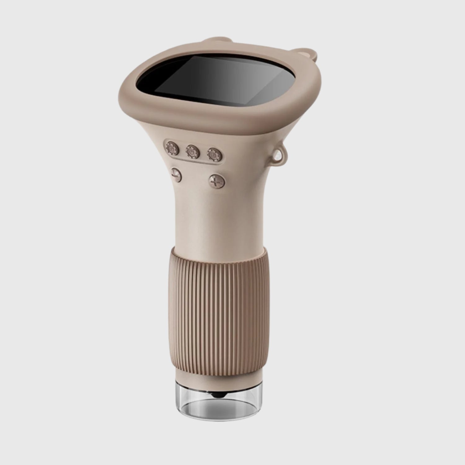 Close-up of the eyepiece of a portable microscope, ready for a child to observe unknown worlds, learning games.