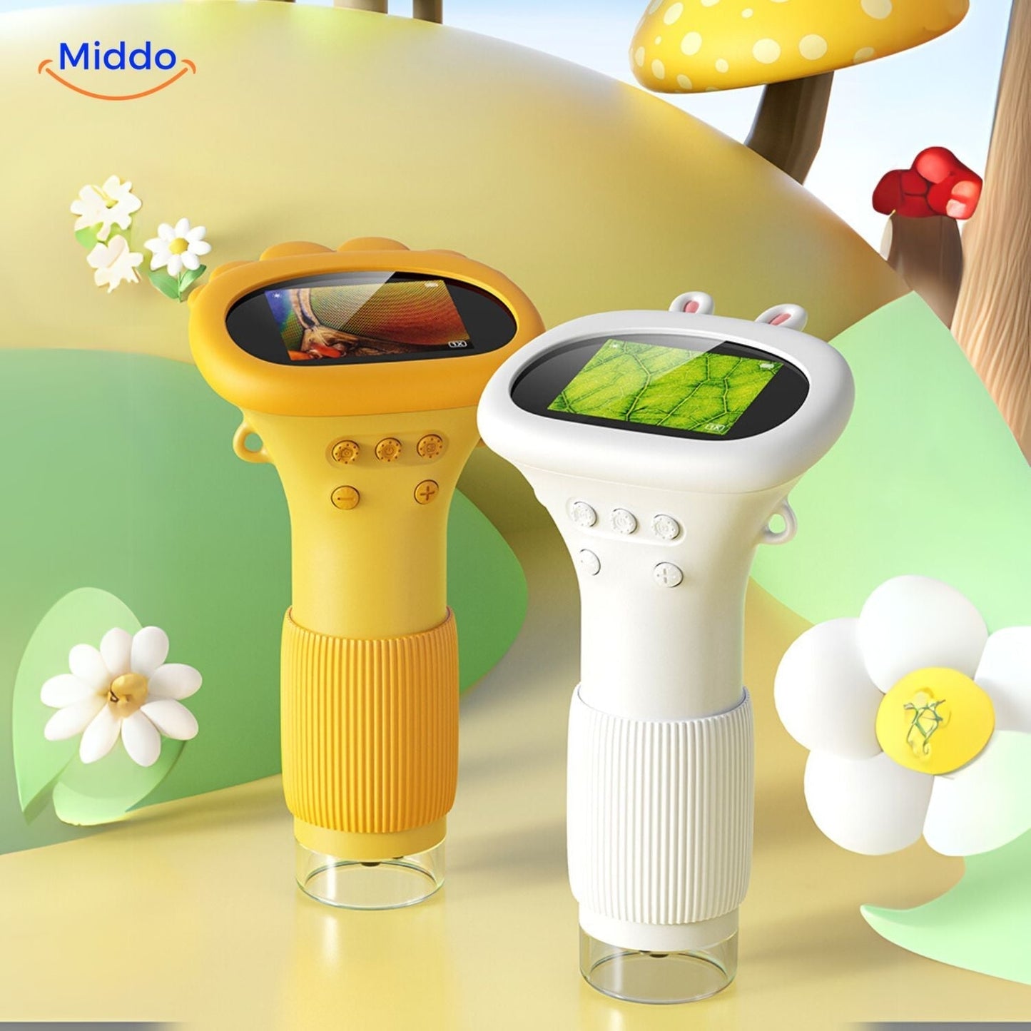 Educational STEM toy: a vibrant green portable microscope, designed for aspiring young scientists and outdoor fun.