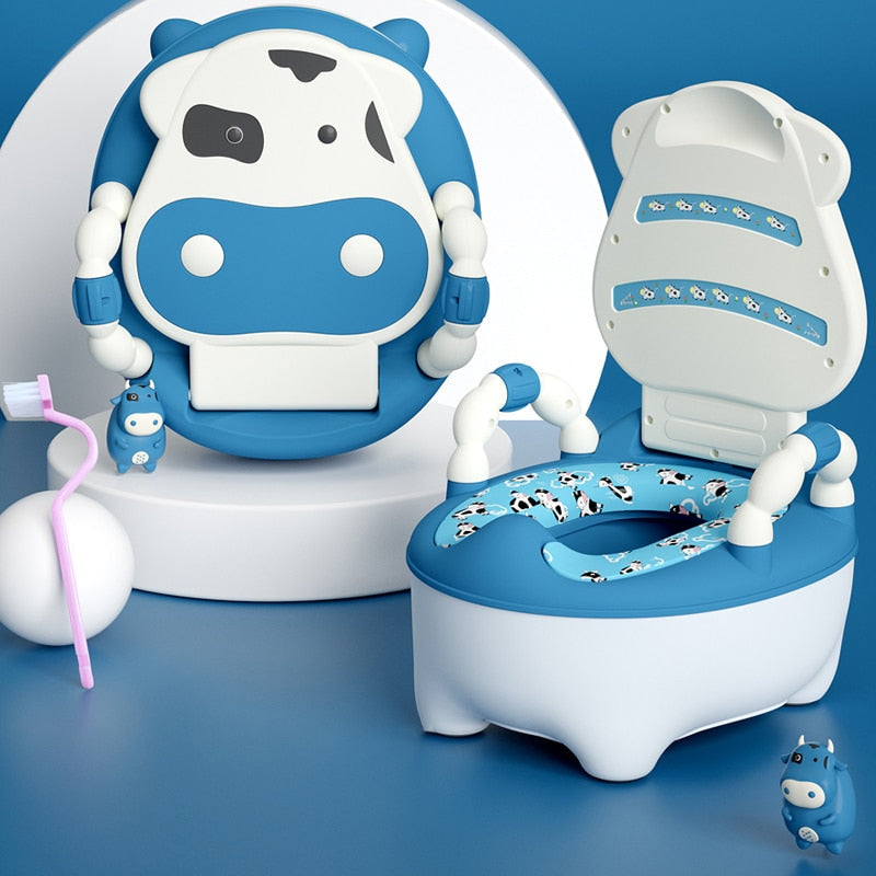 Kids Portable Potty Training Toilet Chair, ideal for toddlers, with an easy-to-clean design.