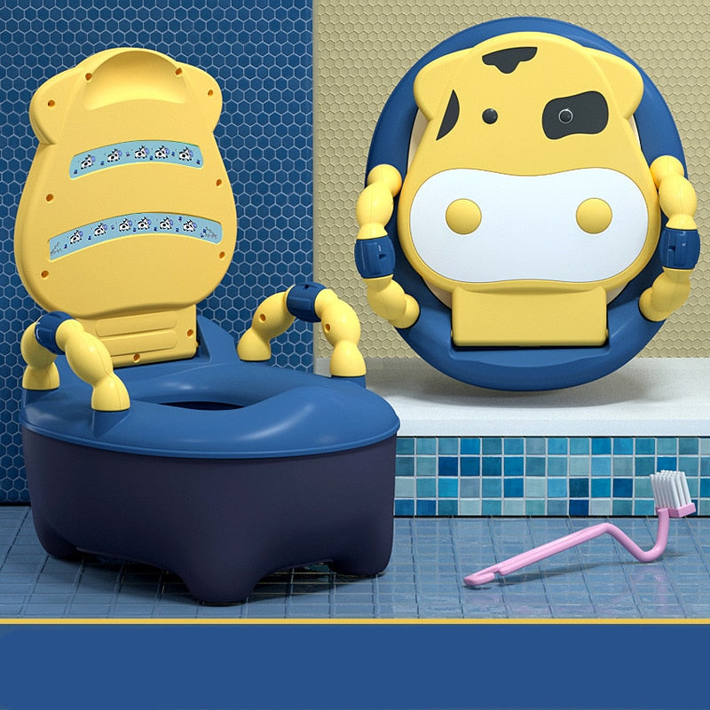 Portable potty training toilet chair, designed to be stable and safe for kids.