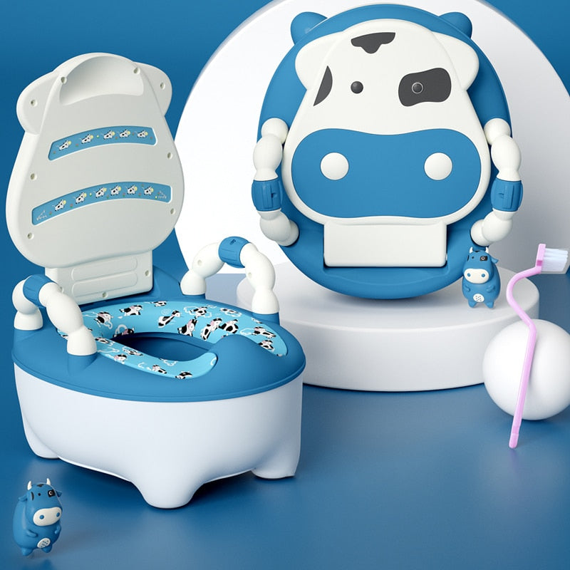 Compact and portable kids potty training toilet chair, ideal for travel and home use.