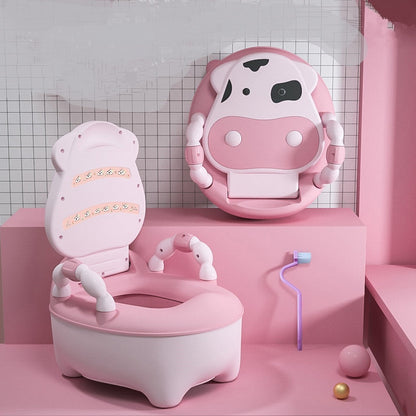 Toddler potty training toilet chair with a comfortable seat, perfect for children's bathroom.