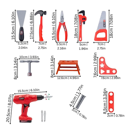 Educational preschool toy tool set for kids, enhancing creativity and pretend play skills.