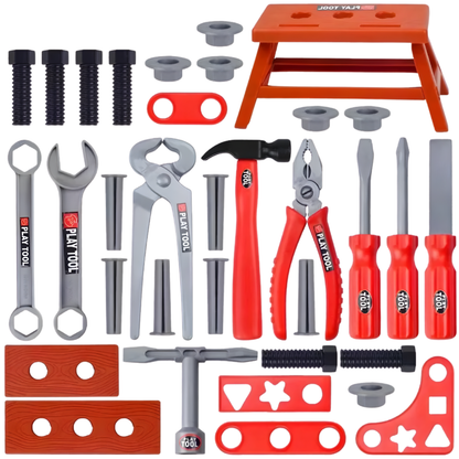 Durable kids' pretend play construction tool set, perfect for aspiring young builders.