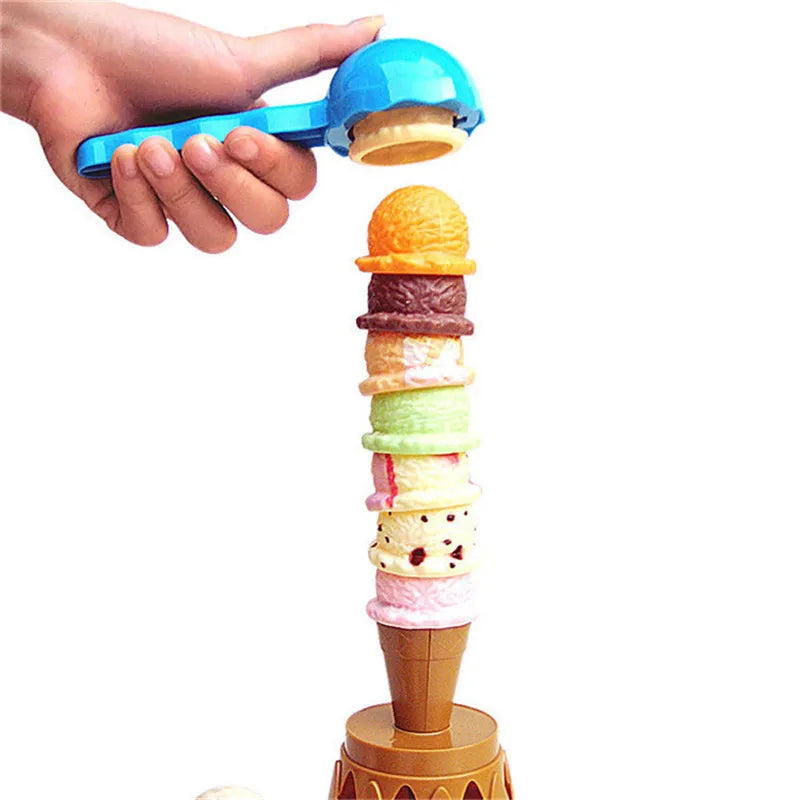 Gift-ready ice cream stacking toy for children, encouraging creative and imaginative pretend play