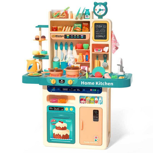 Kids pretend play kitchen set, realistic features, educational cooking toy for children's role play