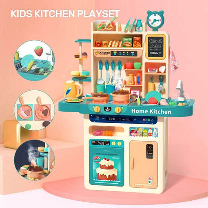 Toddler kitchen playset with realistic lights & sounds, activity toy for imaginative pretend play