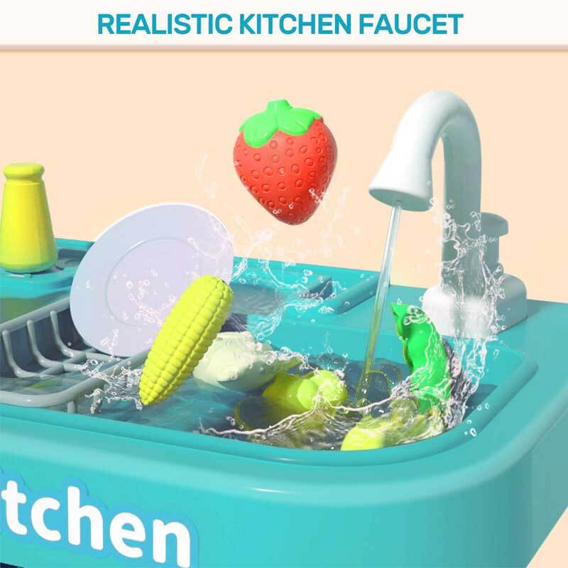Educational kitchen playset for kids, complete with accessories for realistic cooking role play fun
