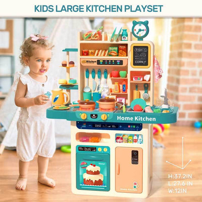 Children's gift: a multi-piece pretend play kitchen, promoting creative cooking & role-playing